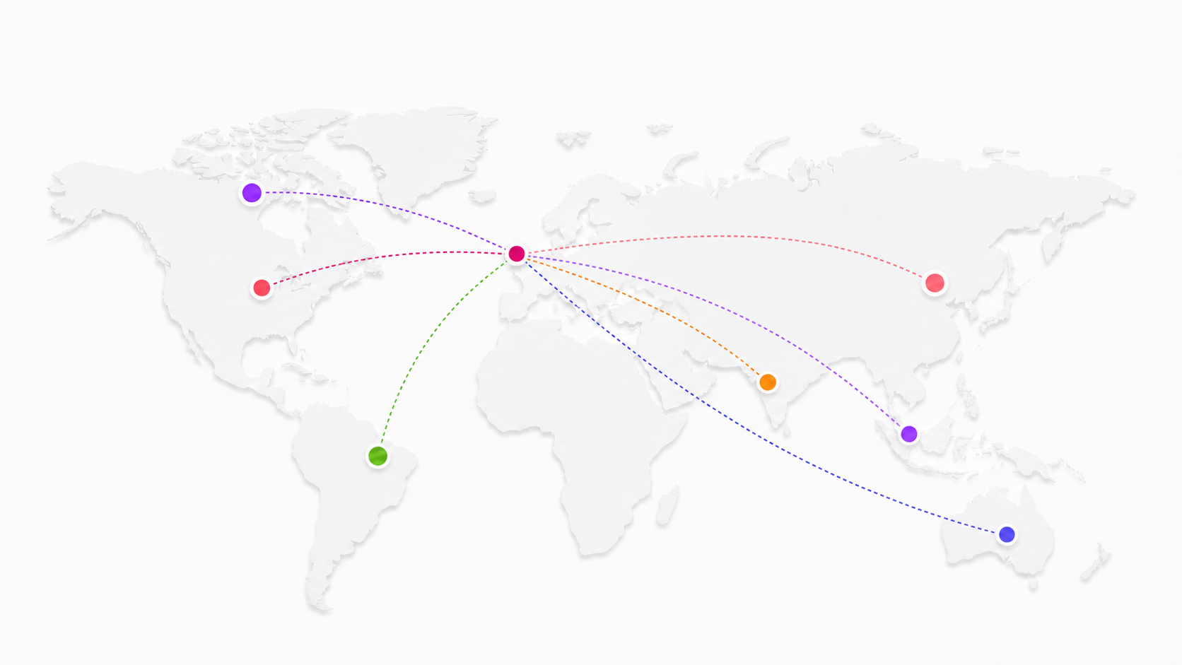 World map illustrating NEXBID's international advertising ecosystem connections